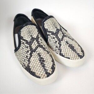 Vince Bram Snake skin Embossed Slip-On flat shoes animal print leather Size 7.5
